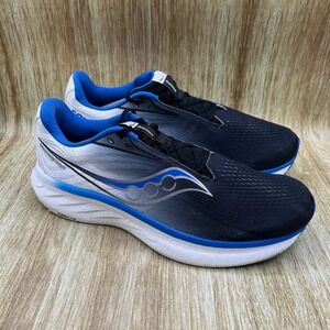 Saucony Ride 18 Men's Size 13 Black White Blue Running Shoes Sneakers S21000-160